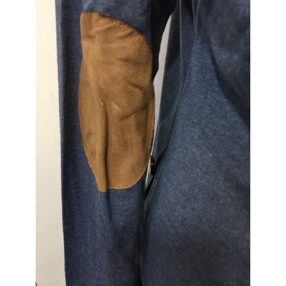 Tunic Dress Womens Small Blue Long Sleeve Elbow Patch Accent Buttons Soft Knit - Picture 5 of 12